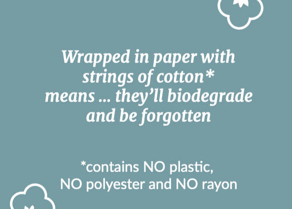 Plastic-free organic cotton regular tampons with applicator